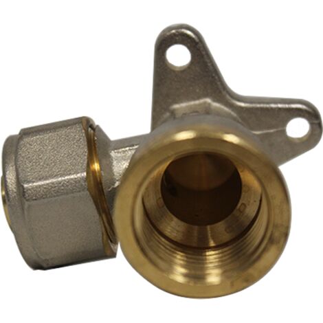 Coude avec base de fixation Multicouche à compression Ø16x2,0 - Femelle 1/2"(15/21) - Henco