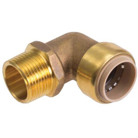 Coude B Push égal 90° à clipser Ø14 - Mâle à visser 1/2" (15/21) - IBP Bänninger