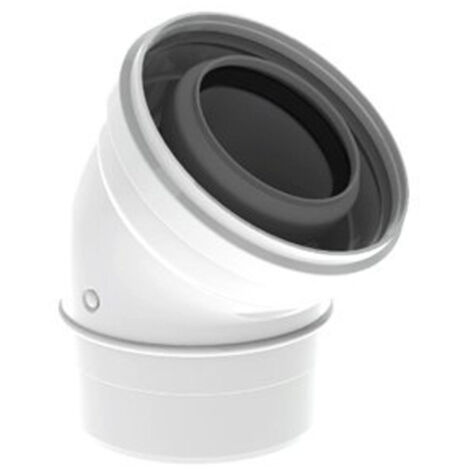Coude Burgerhout Twinsafe ø60 100mm 45º PP concentrique lisse blanc
