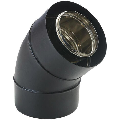 Coude De Ventilation Noir - Diamètre 80 Mm - Fumiste / Poêle