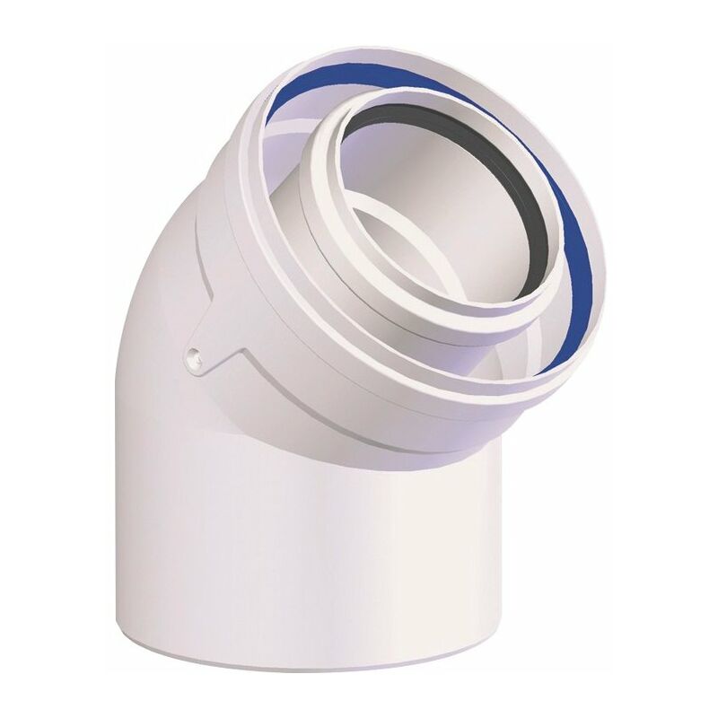 Coude concentrique polypropylène 45° TEN Diamètre 60/100 - Vendu par 2