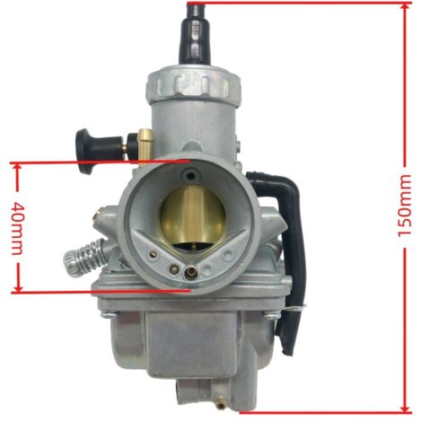 Coude de carburateur VM22 pour motos 125 cm³ et 140 cm³, notamment XR50 et CRF70 (404-085). Haute efficacité de pulvérisation, démarrage à froid en douceur, équipement d'origine.