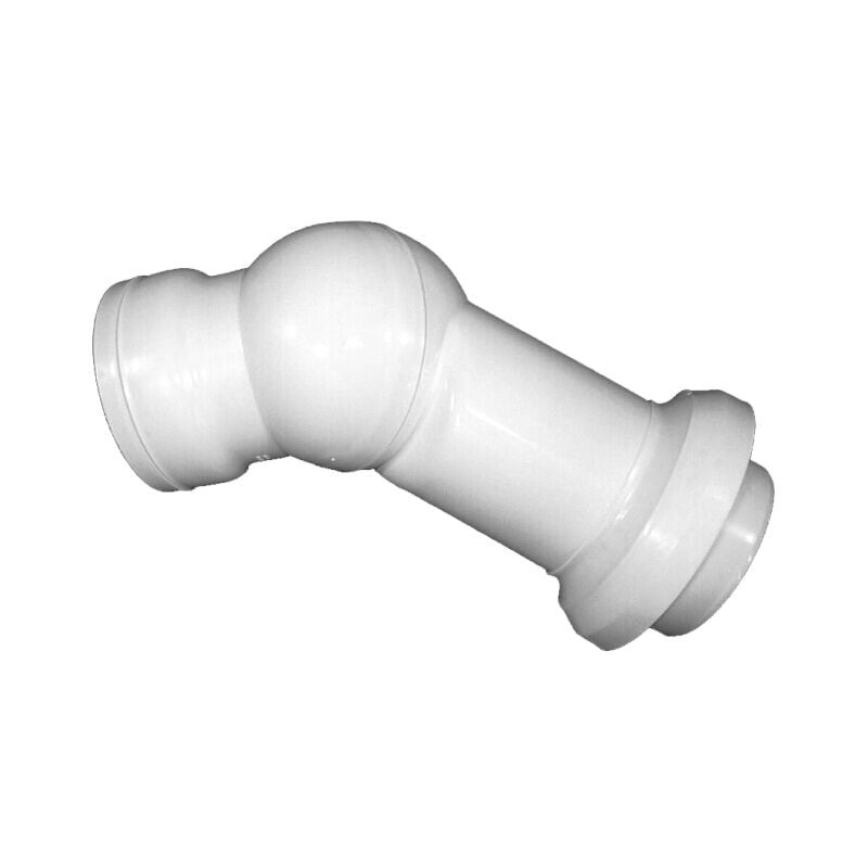 Coude de raccordement aux toilettes DN110 articulé avec rosette. Blanc