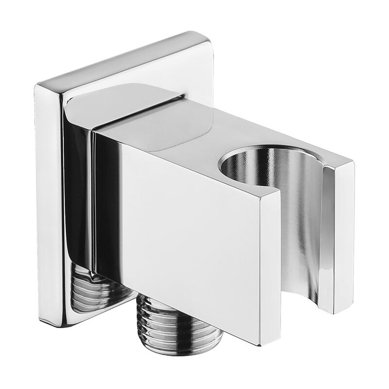 Coude de raccordement mural avec support de douche Raccord carré en laiton 1/2', coude de douche avec support