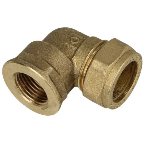 Coude de serrage en laiton avec filetage femelle diam. 28 mm x 1''