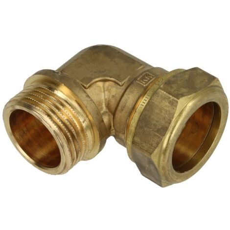 Coude de serrage en laiton avec filetage mâle diam. 10 mm x 3/8''