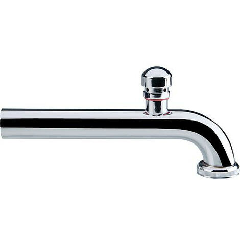 Coude de sortie 90° laiton chromé, 32 x 220 mm avec bord, écrou tournant, aerateur