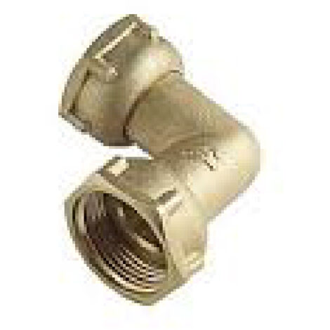 Coude écrou libre double laiton à visser mâle - Diamètre : 3/4'' - 3/4''