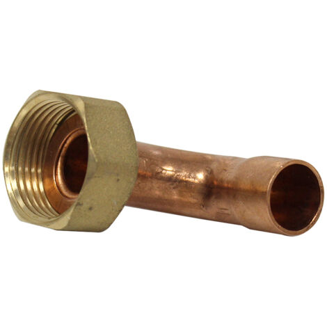 Coude écrou prisonnier à joint plat - Femelle 3/4" (20/27) - Cuivre Ø14 - Arcanaute