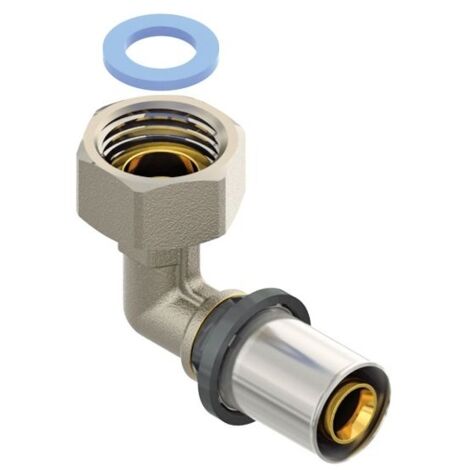 Coude écrou tournant femelle EASYTEC LBP à sertir diamètre 20 mm - à visser filetage 1/2” Femelle - FINIMETAL