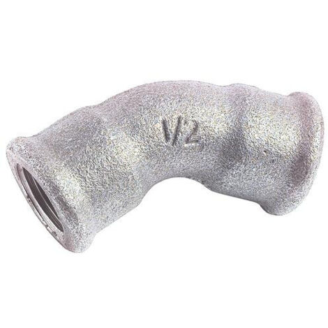 COUDE EGAL FONTE GALVANISEE 45° DOUBLE FEMELLE N° 41