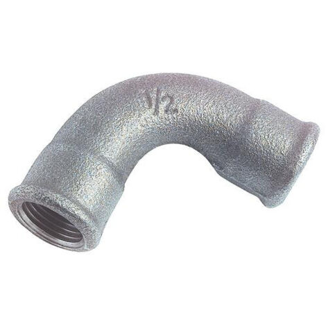 COUDE EGAL FONTE GALVANISEE GRAND RAYON 90° DOUBLE FEMELLE N° 2