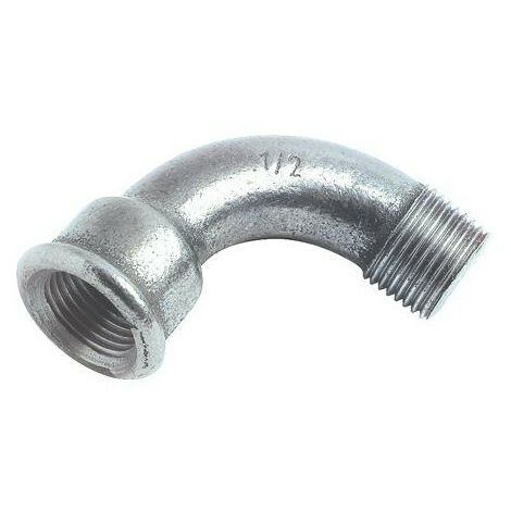 COUDE EGAL FONTE GALVANISEE GRAND RAYON 90° MALE FEMELLE N° 1