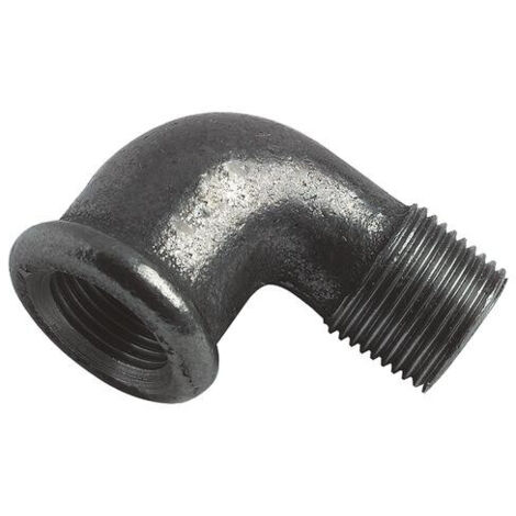 COUDE EGAL FONTE NOIRE PETIT RAYON 90° MALE FEMELLE N° 92