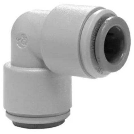 Coude égal rigide 90° Push-Fit en acétal gris pour tuyau 5/16" (8 mm)