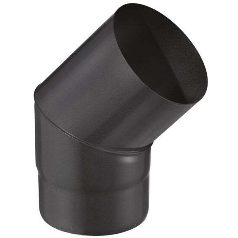 Coude pour évacuation des fumées - 45°d'angle - émail 0.7MM - noir mat - Ø180MM - Joncoux
