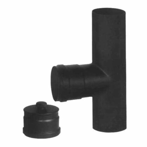 Coude en acier T 8 noir 2 mm Pellet Ala