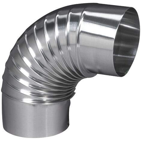 Coude EQ90° plissé aluminium 125 mm - TOLERIE GENERALE - 392125