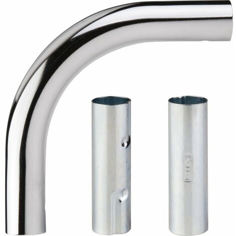 Coude et 2 manchons d'assemblage pour porte-rideaux - 100 x 100 mm - diamètre 20 mm - Pellet ASC