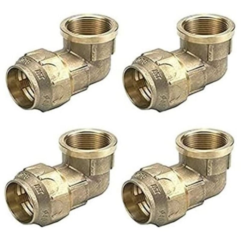 Lot de 4 Coude femelle en laiton 63mm x 2'' pour tuyau en polyéthylène 63 mm Accessoire en laiton certifié Aenor Coude filet