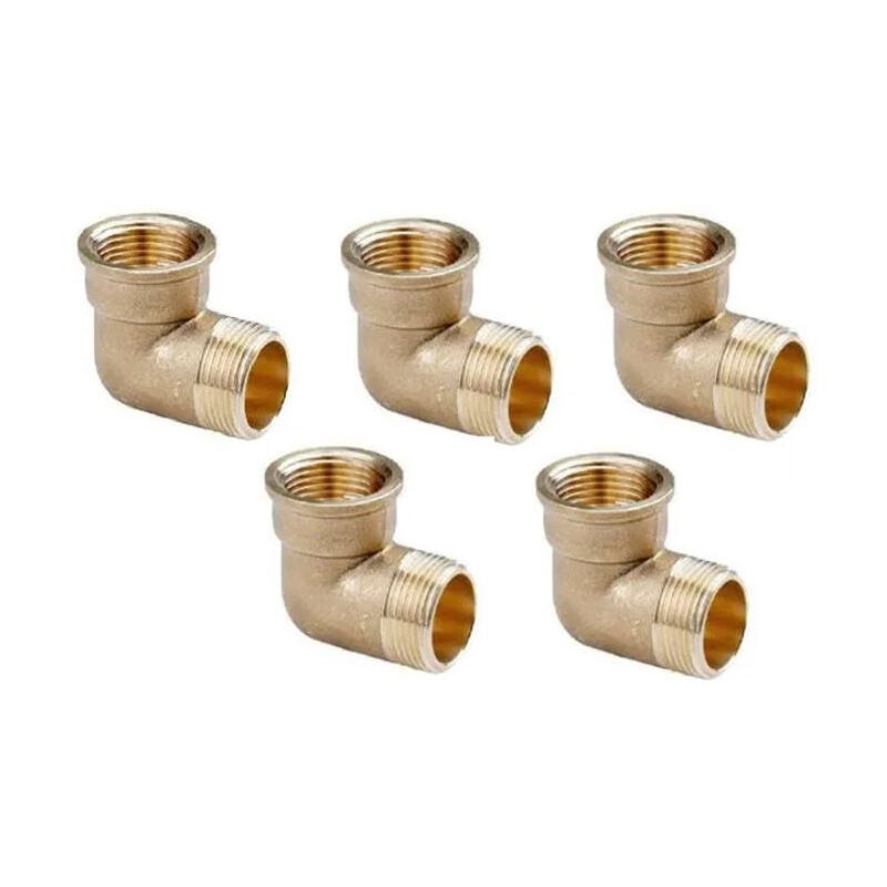 Lot de 5 Coude mâle femelle en laiton 1'' Accessoire en laiton Aenor Coude fileté 1'' Union des tuyaux d'irrigation Conn