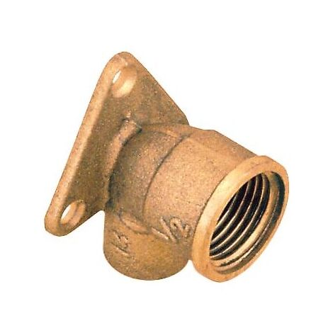 Coude fer cuivre 471GCU diamètre 16 femelle 15x21 avec patte -