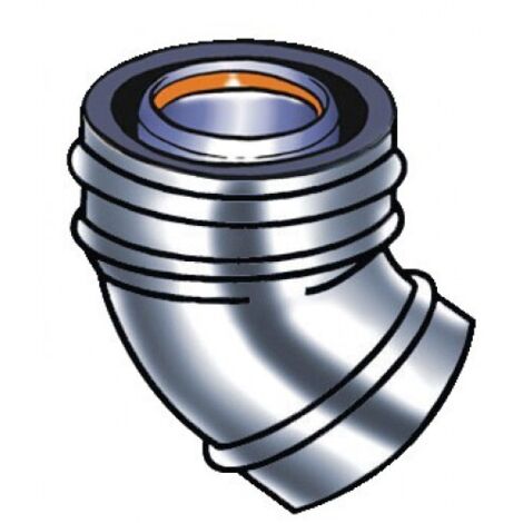 COUDE FUEL INOX/INOX 45°BLANC UBBINK 114804