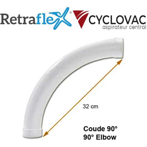 Coude grand rayon FF, obligatoire pour tous les systèmes de flexible rétractable - angle au choix - 90°