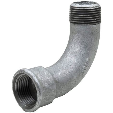 Coude grand rayon galvanisé 90° M-F 1"1/4 (33/42)