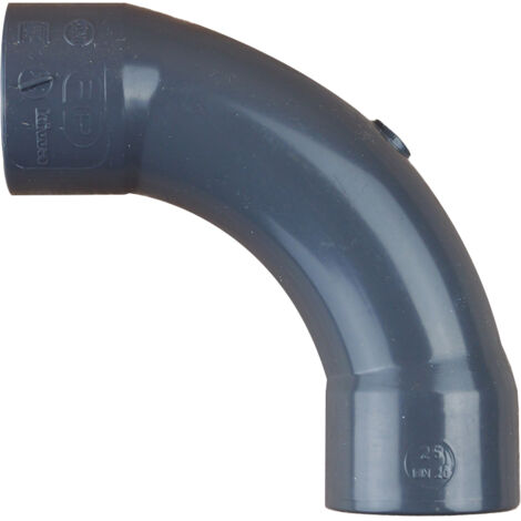 COUDE GRAND RAYON PVC PRESSION 90° FF à coller - Ø25 - PLASSON