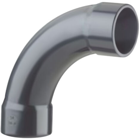 COUDE GRAND RAYON PVC PRESSION 90° FF à coller - Ø50 - PLASSON