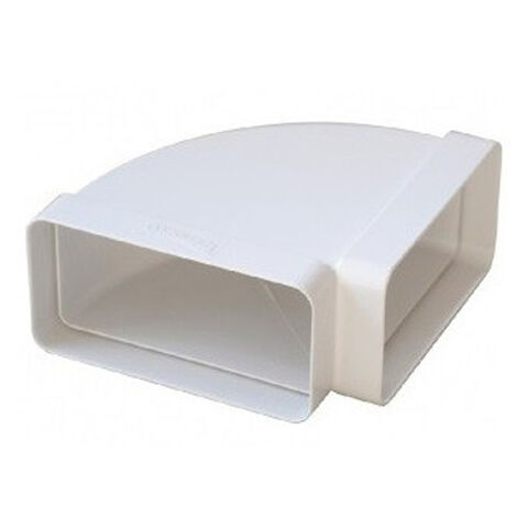 Coude horizontal pour tube Ventilation rectangulaire 120 x 60 mm Blanc - First Plast
