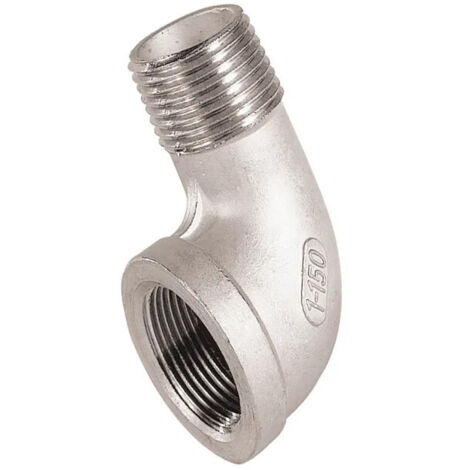 Coude inox 90° mâles mâle / femelle 15x21 (1/2")
