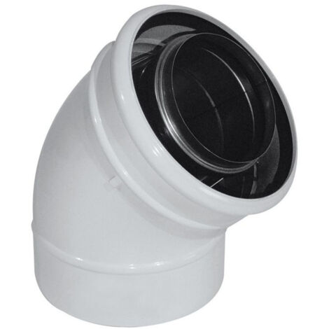 Coude INOX/GALVA blanc concentrique - Coude à 90 °
