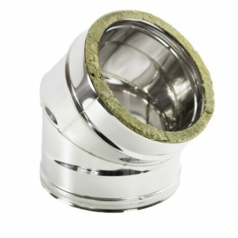 Coude isolé é 45é, acier inoxydable 100 mm