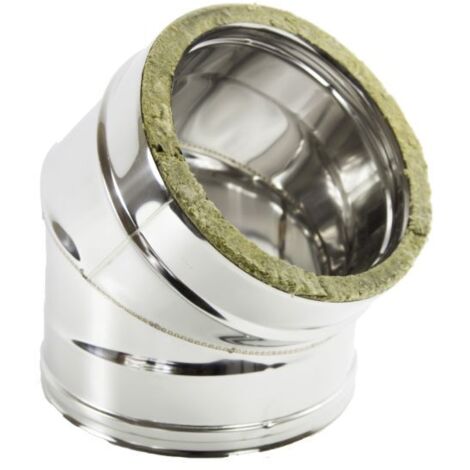 Coude isolé é 45é, acier inoxydable  120-170 mm