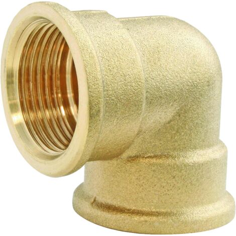 Coude laiton 90° Double Femelle 12/17