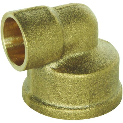 Coude laiton à souder - Femelle 15/21 - Pour tube cuivre Ø12 - Sachet 2 pièces