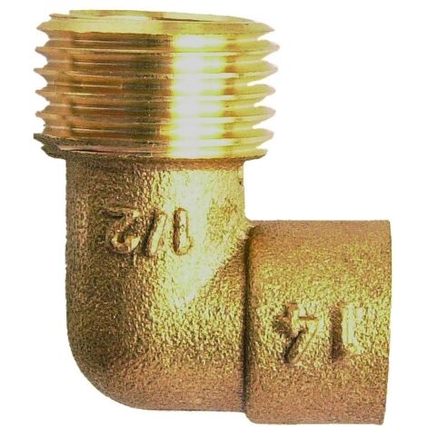 Coude laiton fer-cuivre mâle 92GCU - 1/2'' - 12 mm - DUMONT