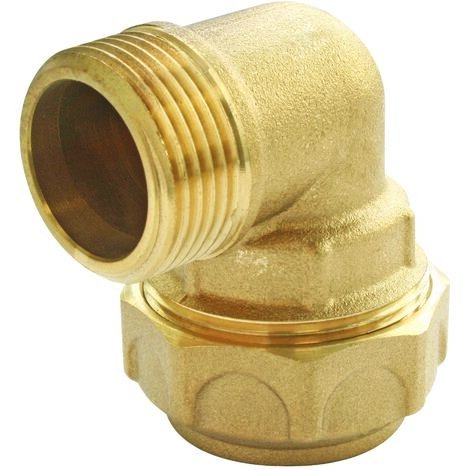 Coude laiton pour PE Ø20 - Mâle 15/21 - Serrage extérieur