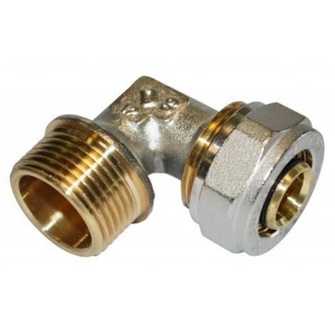 Coude mâle à compression pour tube multicouche - M15x17 - diam 16 mm