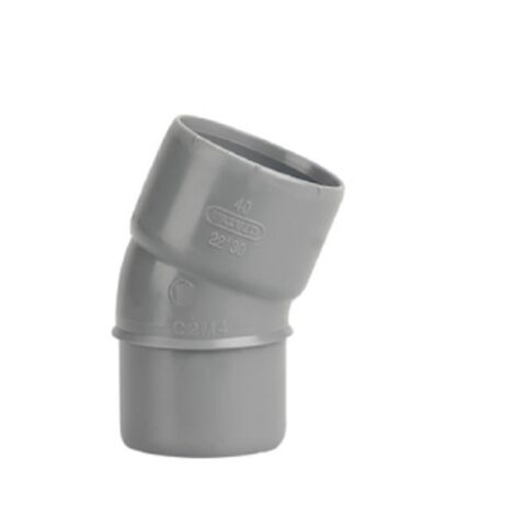 Coude Mâle / Femelle PVC - 22° - Diamètre 40 mm