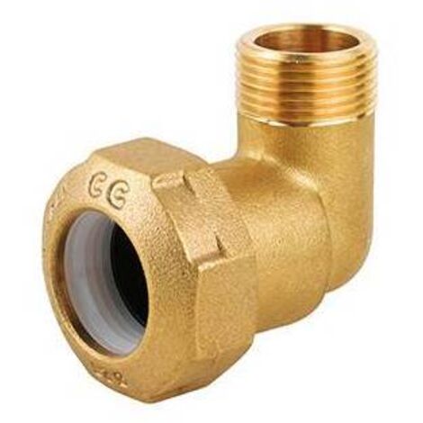 Coude masculin en laiton pour pipe pe