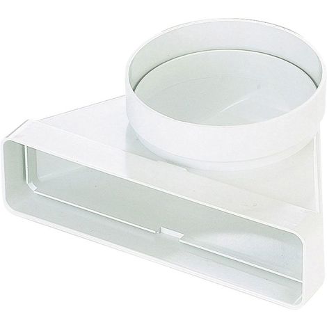 UNELVENT Coude mixte pvc - Décor : Blanc - Section : 55 x 220 mm - Matériau : PVC - S&P