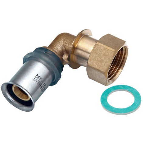 Coude multicouche à sertir 90° écrou libre femelle 20 - 20x27 - MULTITUBO SYSTEMS