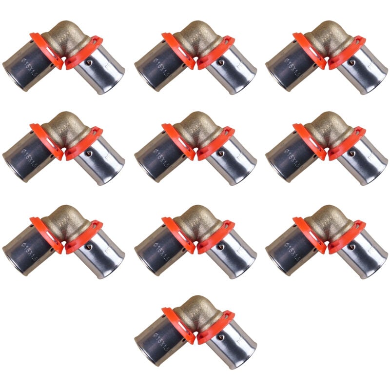 Lot de 10 raccords coude per à sertir égal Ø16x1,5 Ibp Bänninger