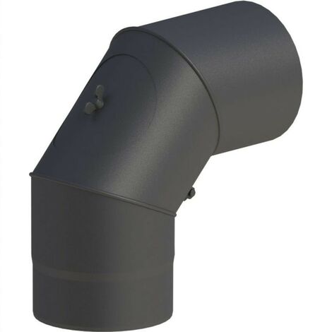 Coude pivotant Ø 120 mm pour tuyau de poêle 0-90° avec porte