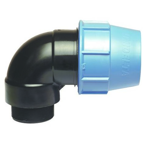 Coude plast. PE D50 M1''1/2(40/49)