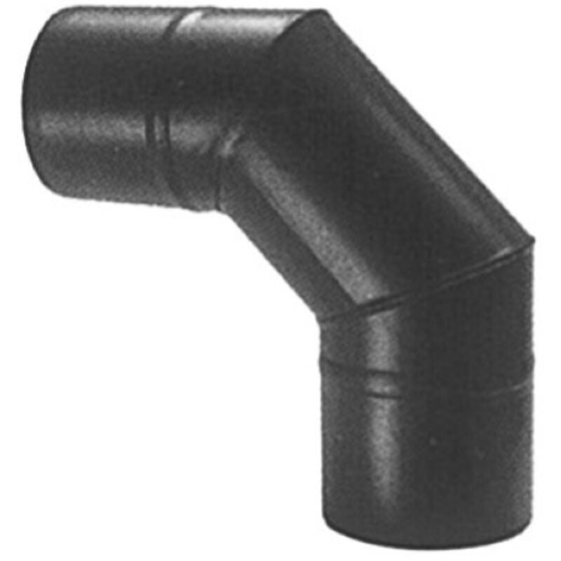 Coude pour poêle à granulés 90 fermé porcelaine noire mate mm.1,2 d.8 mâle-mâle sans joint - Save