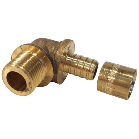 Coude pour tube PER 13x16 sortie mâle DN 16 15x21